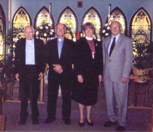 Pastors Campbell, Pastor Luisi, Bishop Marie Jerge, and Pastor Windle.